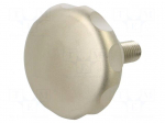 Knob | &Oslash;: 60mm | M12 | 25mm | H: 64mm | stainless steel | with stud bolt