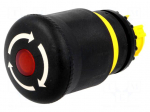 Switch: emergency stop | Stabl.pos: 2 | 22mm | black | Illumin: M22-LED
