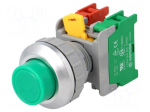 Switch: push-button | Stabl.pos: 1 | NC + NO | 30mm | green | IP65 | Pos: 2