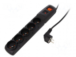 Plug socket strip: protective | Sockets: 5 | 230VAC | 10A | 500g