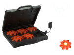 Lamp: warning | &Oslash;110mm | red | 60h | IP67 | Pulsar Pro | 5pcs | H: 24mm