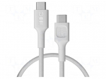 Cable | USB 2.0 | USB C plug,both sides | 0.3m | white | 480Mbps | 100W