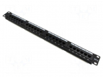 Patch panel | black | Number of ports: 24 | 19" | Cat: 5e | rack 19"