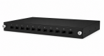 19" Fixed optical patch panel with out splice trays, 12 port SC simplex or  LC duplex