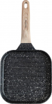 Kokkamis- ja lauan&otilde;ud | K&ouml;&ouml;gitarbed // Pannid // Patelnia grillowa z powłoką nieprzywierającą, czarna z drewnianą rączką, 36x18,5x2,5cm, klausberg, kb-7810