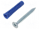 Plastic anchor | with screw | 6x30 | steel | 4ALL | 50pcs | 6mm