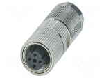 Connector: M12 | plug | PIN: 4 | 48V | straight | IP65 | crimped | D code | 4A
