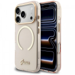 Case Guess IML Script Metal MagSafe for iPhone 17 Pro / pink