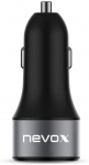 Nevox USB PD Type C + QC 3.0 car charging adapter, charger (black)