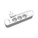 Kodukaubad // Pikendusjuhtmed // Przedłużacz 3-gniazdowy schuko z włącznikiem i gniazdami usb-a i usb-c