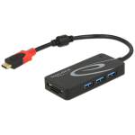 DELOCK USB-jaotur USB3.1 Type-C -> 3x Type-A + 2x SD pesa Black