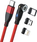 RealPower magnetkaabel 100 W, 1 m, punane adapteritega