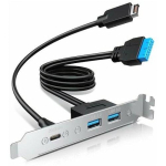 GRAUGEAR Multi PCI paneel 1x USB-C, 2x USB-A