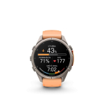 Smart watches Garmin  Fenix 9 Pro &ndash; inReach, 43mm, Titanium with Shell Pink/Autumn Orange Silicone Band