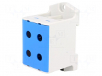 Splice terminal: rail | 6&divide;95mm2 | ways: 1 | terminals: 4 | blue | TS35
