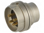 Connector: M16 | socket | male | soldering | PIN: 4 | 5A | 250V | IP68