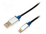 Cable | USB 2.0 | USB A plug,USB B micro plug | 1m | black