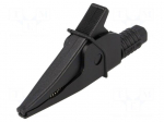 Crocodile clip | 20A | 1kV | black | max.39mm | 4mm socket