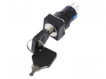 Switch: key switch | Stabl.pos: 3 | Contacts: 3PST | &Oslash;16mm | Key: flat