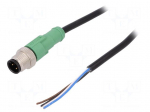 Connection lead | M12 | PIN: 4 | straight | 10m | plug | 250VAC | 4A | 250VDC
