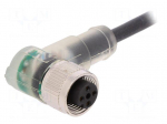 Connection lead | M12 | PIN: 4 | angled | 10m | plug | 24VAC | 4A | -25&divide;80&deg;C