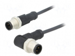 Cable: for sensors/automation | PIN: 4 | M12-M12 | 1m | plug | plug | 250V