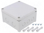 Enclosure: junction box | X: 130mm | Y: 130mm | Z: 75mm | wall mount | ABS
