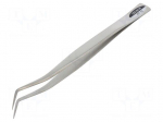 Tweezers | 160mm | universal | Blades: curved | Blade tip shape: sharp
