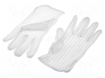 Protective gloves | ESD | L | polyester fabric | <1G&Omega;