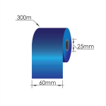 Ribbons 60mm x 300m/25mm/60mm/Wax-Resin/Out, zils