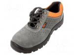 Shoes | Size: 44 | grey-black | leather | with metal toecap | 7246E