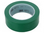 Tape: marking | green | L: 33m | W: 38mm | Thk: 0.13mm | 2.5N/cm | 130%