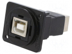 Coupler | USB B socket,both sides | FT | USB 2.0 | metal | Thread: M3