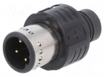 Connector: M12 | plug | PIN: 4 | male | 250V | soldering | thermoplastic