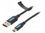 Cable | USB 2.0 | USB A plug,USB B mini plug | nickel plated | 3m