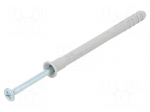 Plastic anchor | with screw | 8x100 | zinc-plated steel | N | 50pcs.