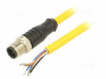 Cable: for sensors/automation | M12 | PIN: 5 | straight | 5m | plug | 4A