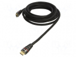 Cable | HDMI plug,both sides | PVC | textile | HDMI 1.4 | 5m | black