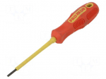 Screwdriver: insulated | slot | 2.5x0.4mm | Blade length: 75mm