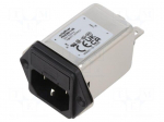 Connector: AC supply | socket | male | Inom: 1A | Ir: 310uA | 250VAC | 1M&Omega;
