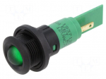 Indicator: LED | prominent | green | 12VDC | 12VAC | &Oslash;16mm | IP67 | plastic