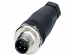 Connector: M12 | plug | PIN: 4 | male | 60V | straight | screw terminal