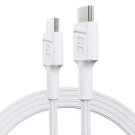 Cable White USB-C Type C 1,2m Green Cell PowerStream with fast charging Power Delivery 60W, Ultra Charge, Quick Charge 3.0