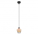Trio Borka piekarama lampa 1-pc 17 cm E27 natural color/rattan brushed steel R31261036 4017807556094