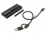 Hard discs housing: M.2 | USB 3.1 Gen 2 | aluminium | PnP | black