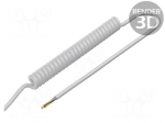 Wire: coiled | 5x0.35mm2 | unshielded | PUR | white | 300V | 0.3m | 1.2m