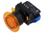 Switch: push-button | 22mm | Stabl.pos: 2 | NO | orange | LED | IP65 | YW
