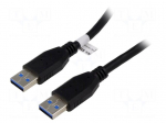 Cable | crossover,USB 3.0 | USB A plug,both sides | 3m | black | 5Gbps