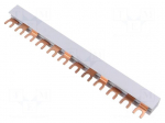 Busbar | 10mm2 | Poles: 3 | Urated: 400V | 63A | fork | No.of mod: 12 | PVC