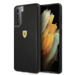 Back panel cover Ferrari  Ferrari FESPEHCS21MBK S21+ G996 black/black hardcase On Track Perforated